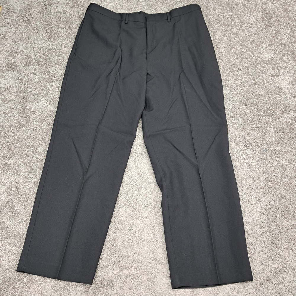 Edwards Garment‎ Mens Black Poly Woven Dress Pants 2793-010 Size 38x30 NWT